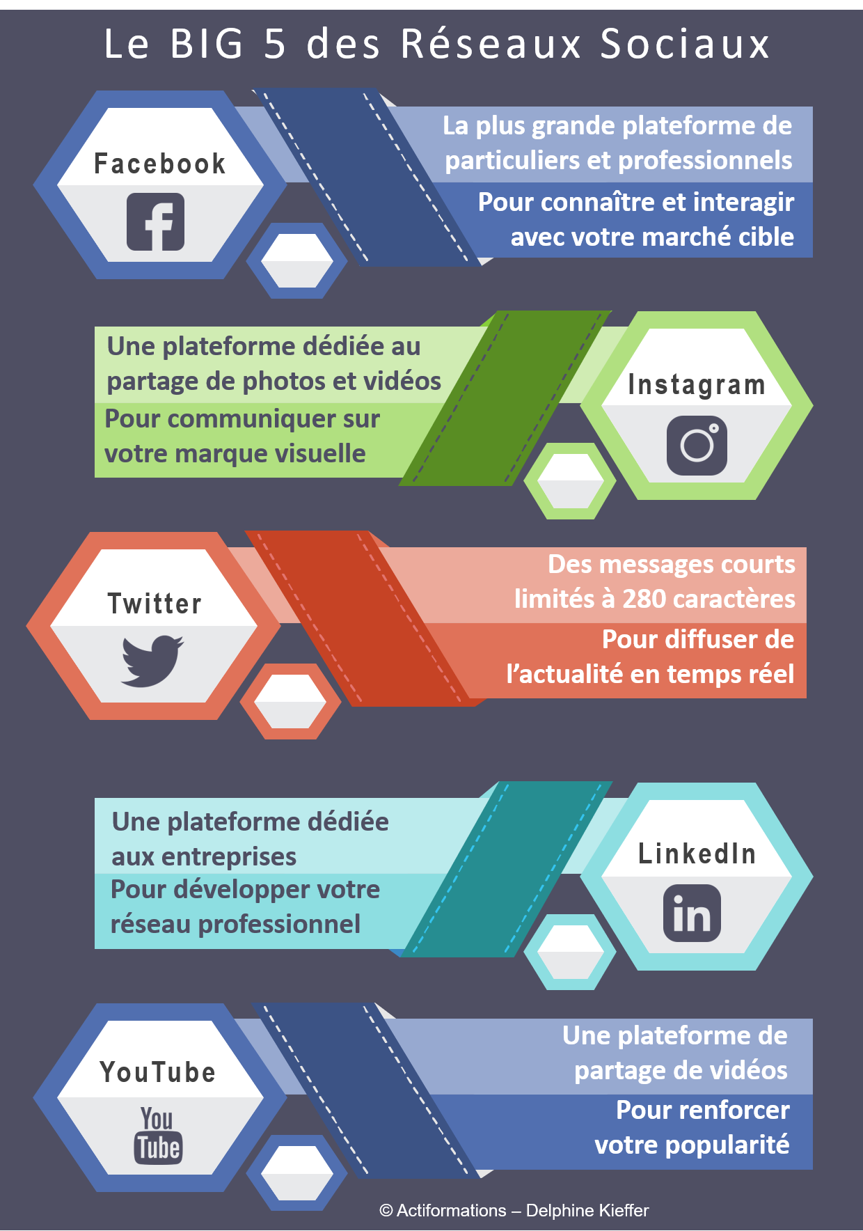 Réseaux sociaux, Big 5