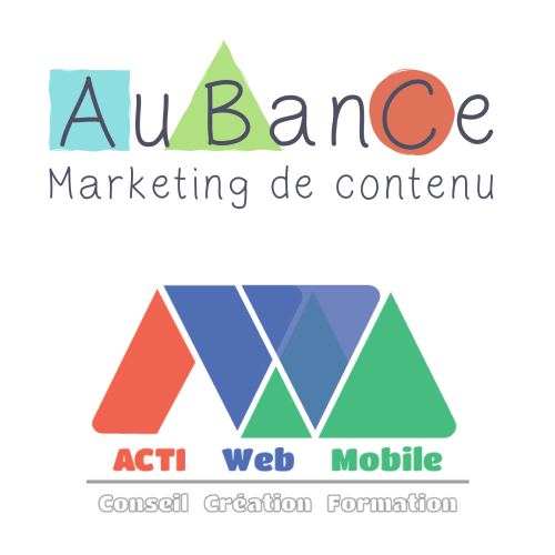 Logo ACTI Web Mobile et Aubance pour Actiformations, site de formation en ligne (e-learning) en marketing digital, une initiative commune Aubance et ACTI Web Mobile